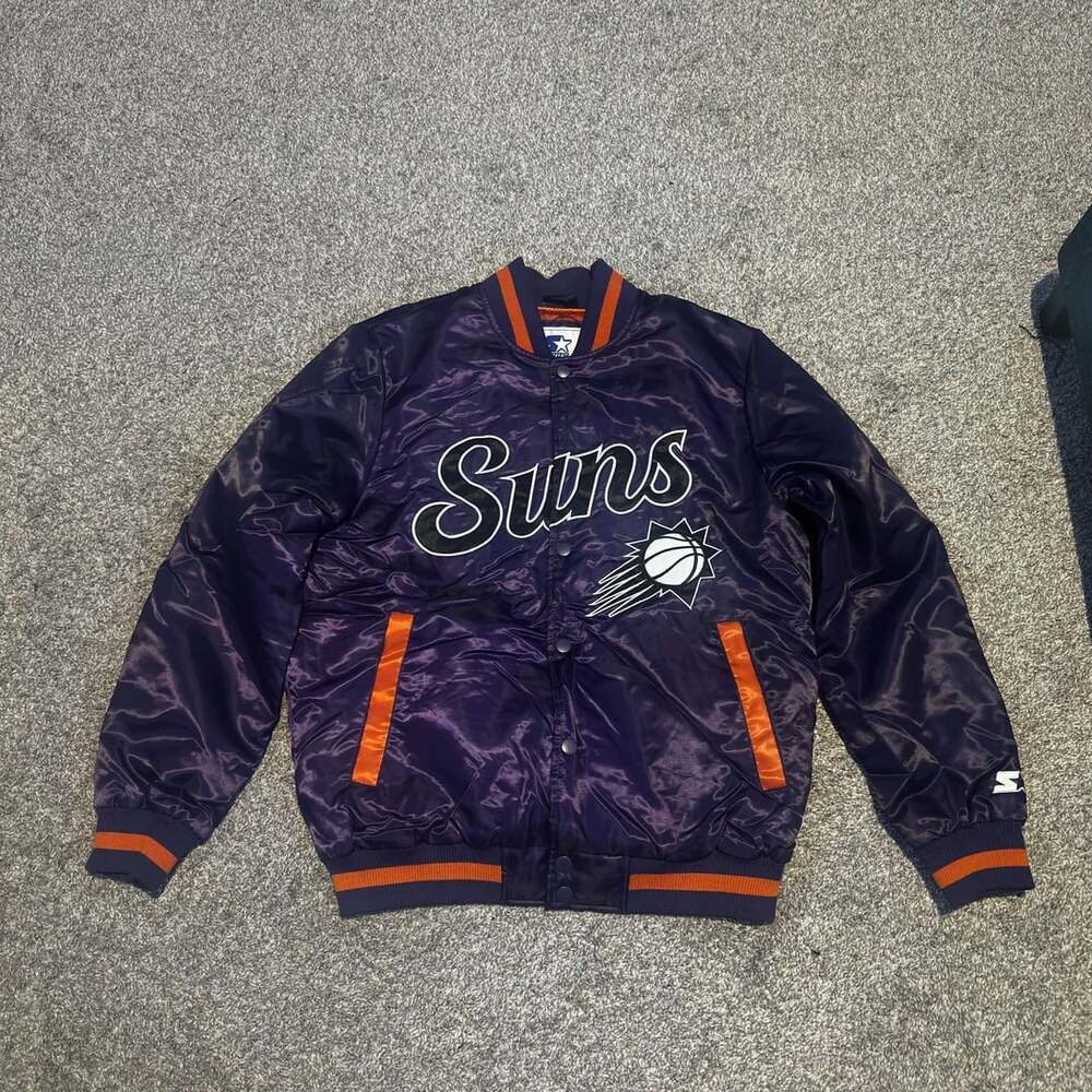 Starter Phoenix Suns Satin Jacket Size M Purple Bomber